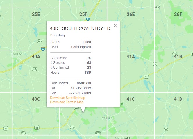 Image of the interactive block map showing data for one block